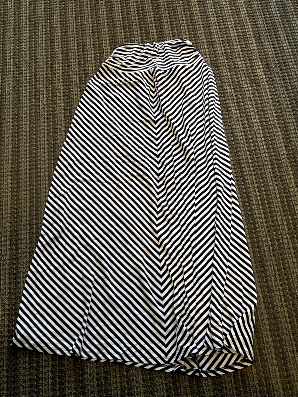 Merona Navy and White Diagonal Stripe Maxi Skirt